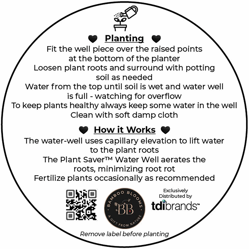 10" Sage Round Self-Watering Bamboo Pot - Image 4