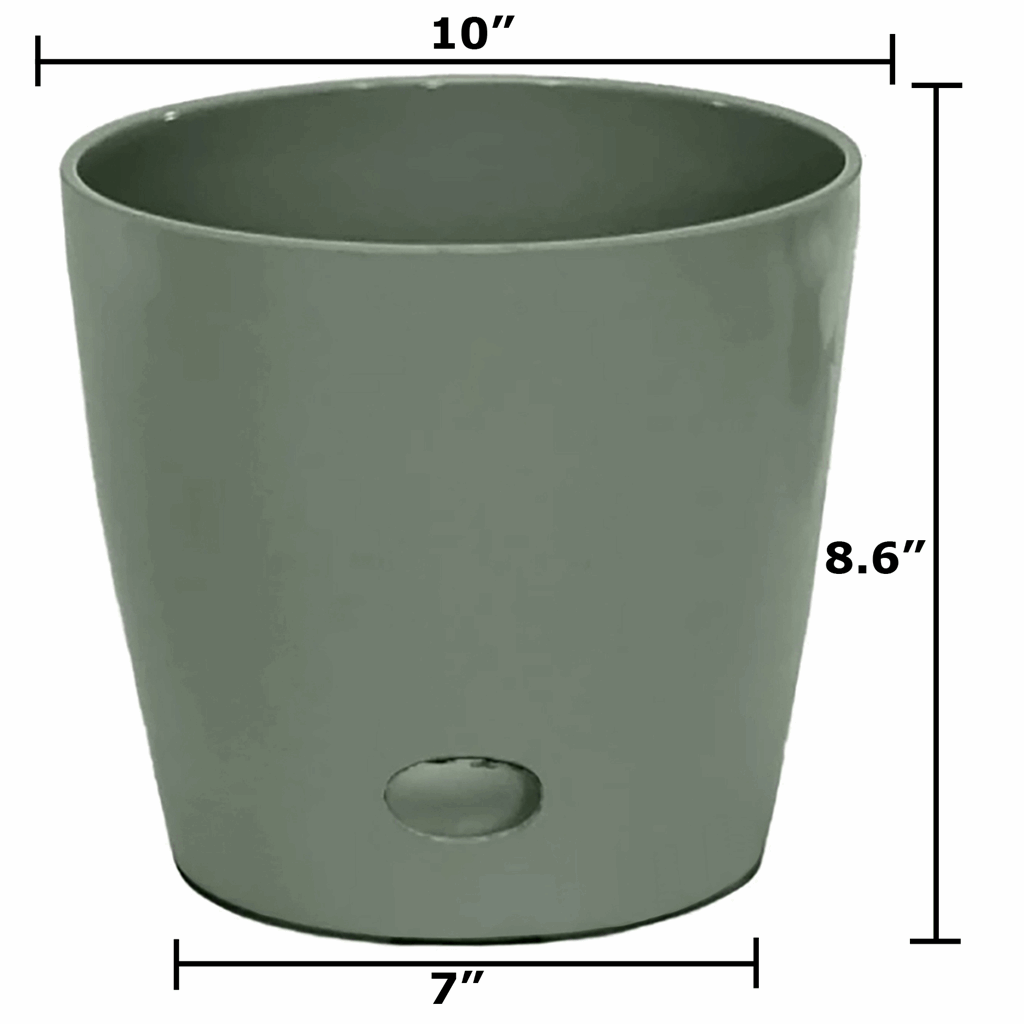 10" Sage Round Self-Watering Bamboo Pot - Image 10