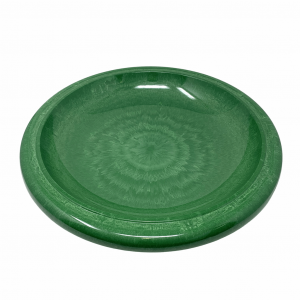 19" dia Kale Green Fiber Clay Birdbath Bowl