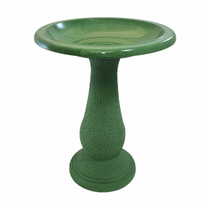 24" Kale Green Fiber Clay Birdbath