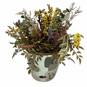 7" Butterfly Round Self-Watering Bamboo Pot